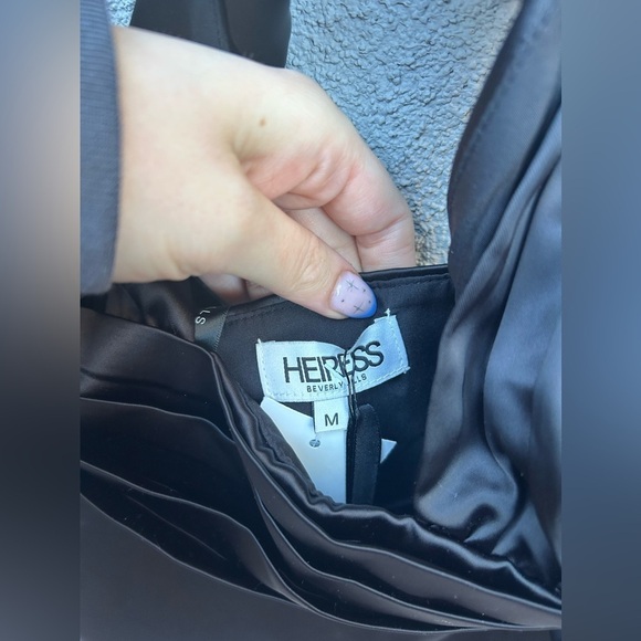 Heiress Beverly Hills Black Halter Satin Cutout Flower Dress New with Tags! - Picture 11 of 15